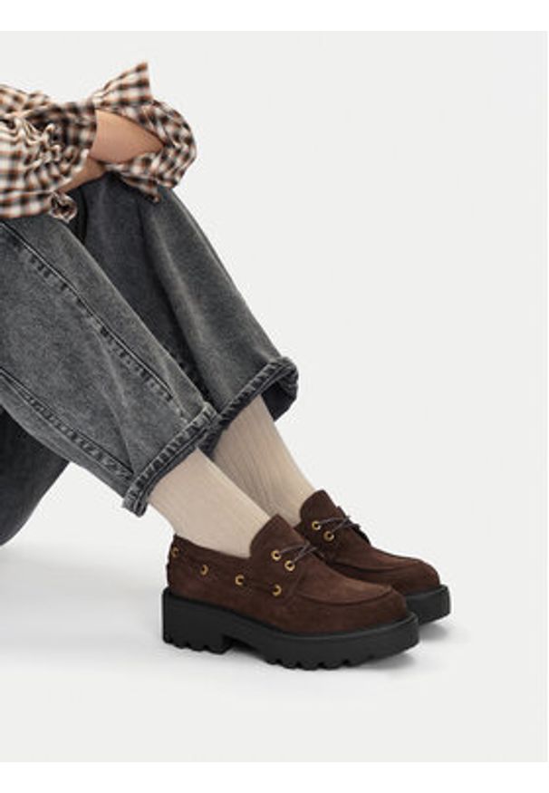 Badura Loafersy EO-AZALEA-8126-25 Brązowy. Kolor: brązowy. Materiał: zamsz, skóra