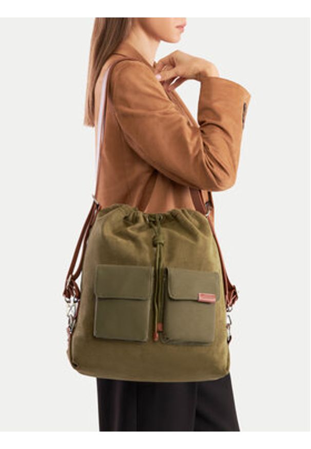 Lasocki Plecak MLP-W-015-04 Khaki. Kolor: brązowy. Materiał: poliester, materiał