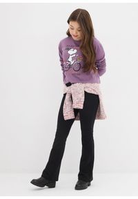 bonprix - Koszulka z długim rękawem „Snoopy” z czystej bawełny. Kolor: fioletowy. Materiał: bawełna. Długość rękawa: długi rękaw. Długość: długie #3