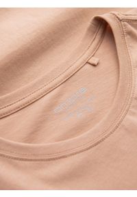 Ombre Clothing - Klasyczny T-shirt męski bawełniany BASIC - cielisty V9 OM-TSBS-0146 - XXL. Okazja: na co dzień. Kolor: beżowy. Materiał: bawełna. Styl: klasyczny #6