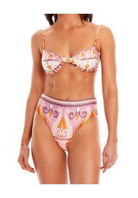 AGUA BENDITA - Top od bikini Leva Lucille. Kolor: beżowy. Materiał: materiał. Wzór: aplikacja #4