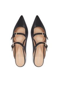 TOMMY HILFIGER - Tommy Hilfiger Klapki Th Pointy Leather Mule FW0FW07722 Czarny. Kolor: czarny