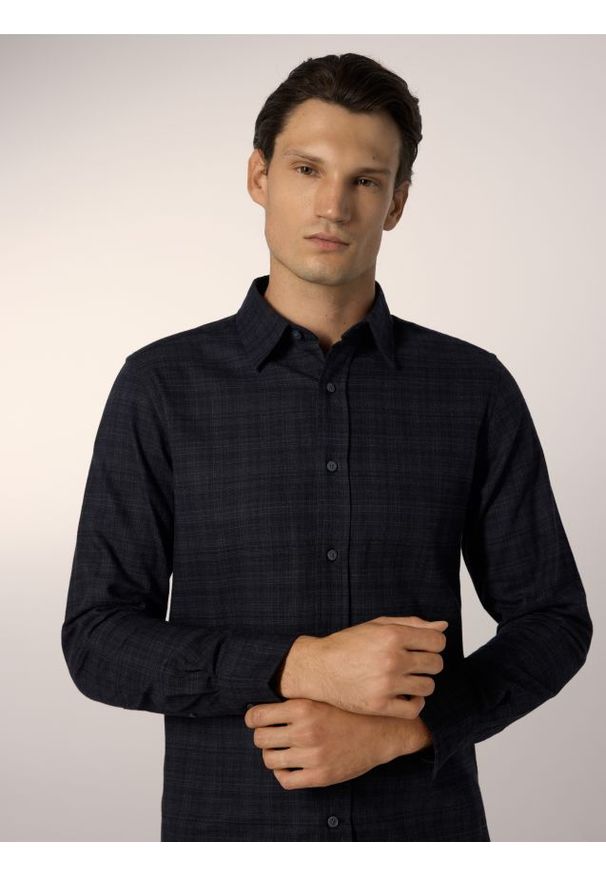 Reserved - Koszula regular fit w kratę - wielobarwny. Materiał: bawełna, tkanina