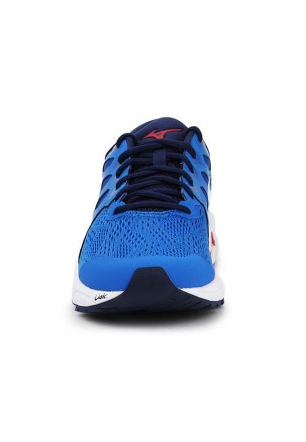 Buty do biegania męskie Mizuno Wave Equate 4. Zapięcie: sznurówki. Kolor: niebieski. Materiał: guma, materiał, tkanina, syntetyk. Szerokość cholewki: normalna. Model: Mizuno Wave