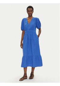 GAP - Gap Sukienka codzienna 717787-00 Niebieski Regular Fit. Okazja: na co dzień. Kolor: niebieski. Materiał: bawełna. Typ sukienki: proste. Styl: casual #5