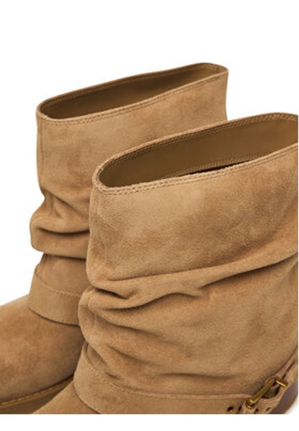 MICHAEL Michael Kors Botki Colby 40F5COFE5S Beżowy. Kolor: beżowy. Materiał: zamsz, skóra