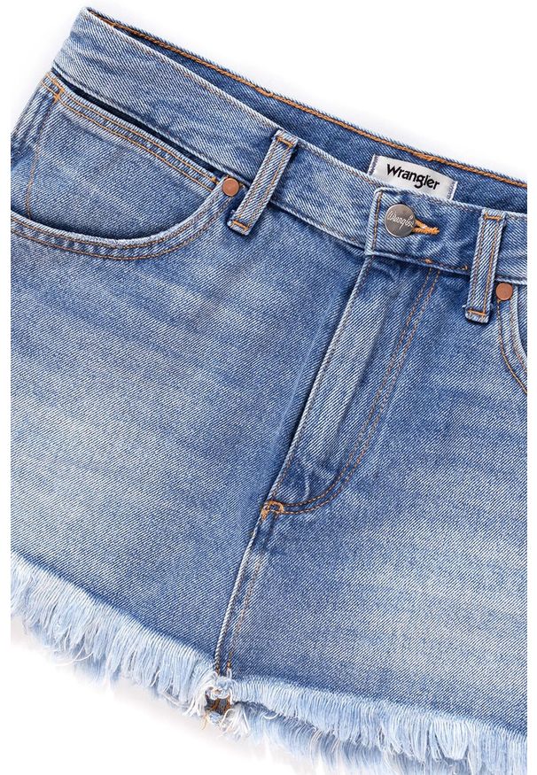 Wrangler - WRANGLER RETRO DAMSKA SPÓDNICA JEANSOWA CROP SKIRT FIJI W216GF127 112127761. Materiał: jeans. Styl: retro