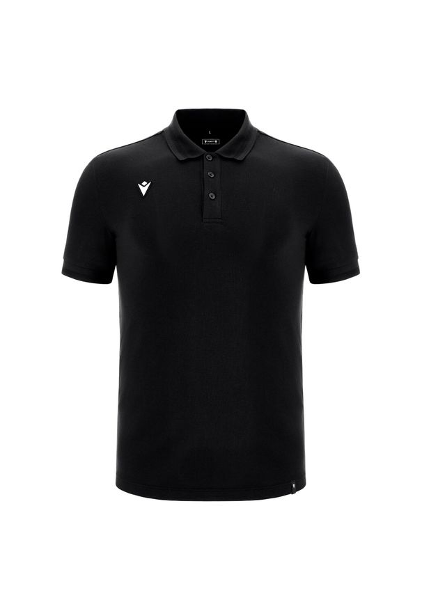 Polo Macron Athleisure SCE Lindos. Typ kołnierza: polo. Kolor: czarny. Styl: sportowy