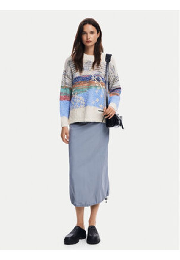 Desigual Sweter Sudbury 24WWJF59 Kolorowy Loose Fit. Materiał: bawełna. Wzór: kolorowy