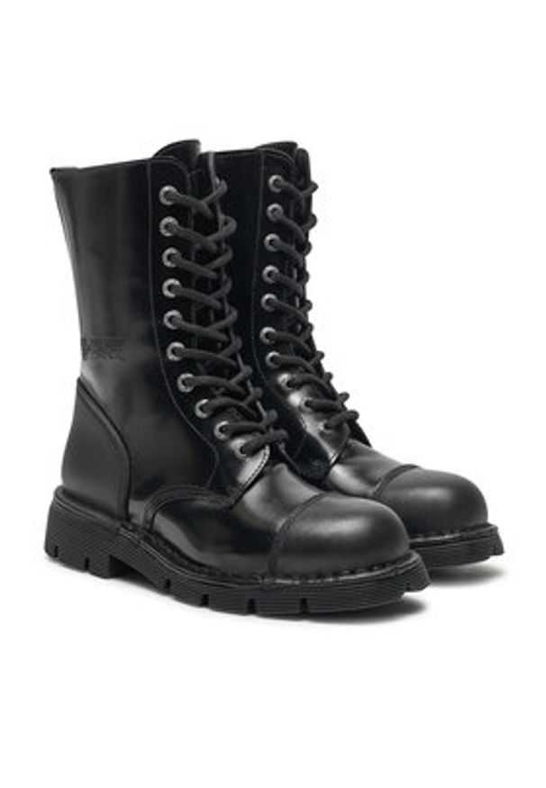 NEW ROCK Glany M-NEWMILI10-S1 Czarny. Kolor: czarny. Materiał: skóra. Styl: rockowy