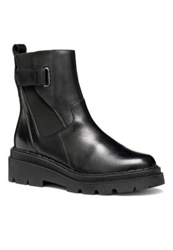 Geox Botki D Felleny D56XEC 00043 C9999 Czarny. Kolor: czarny. Materiał: skóra