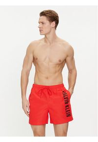 Calvin Klein Swimwear Szorty kąpielowe KM0KM01004 Czerwony Regular Fit. Kolor: czerwony. Materiał: syntetyk