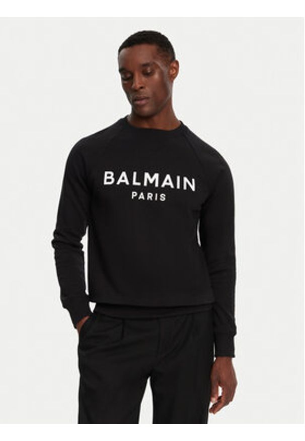 Balmain Bluza DH1JQ005BB65 Czarny Regular Fit. Kolor: czarny. Materiał: bawełna