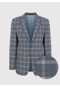 Pako Lorente - PAKO LORENTE – Szara marynarka garniturowa w kratę z wełną. Kolor: szary. Materiał: wełna. Styl: elegancki #9