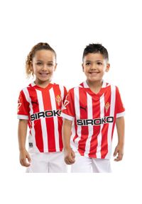 Oficjalna koszulka piłkarska puma dla real sporting de gijón Football Puma Kos. Kolor: czerwony. Wzór: kolorowy, paski. Sport: piłka nożna