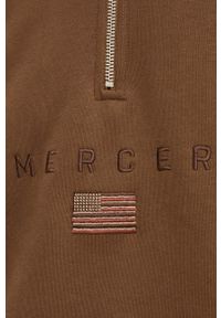 Mercer Amsterdam bluza bawełniana kolor brązowy z aplikacją. Kolor: brązowy. Materiał: bawełna. Długość: krótkie. Wzór: aplikacja #10