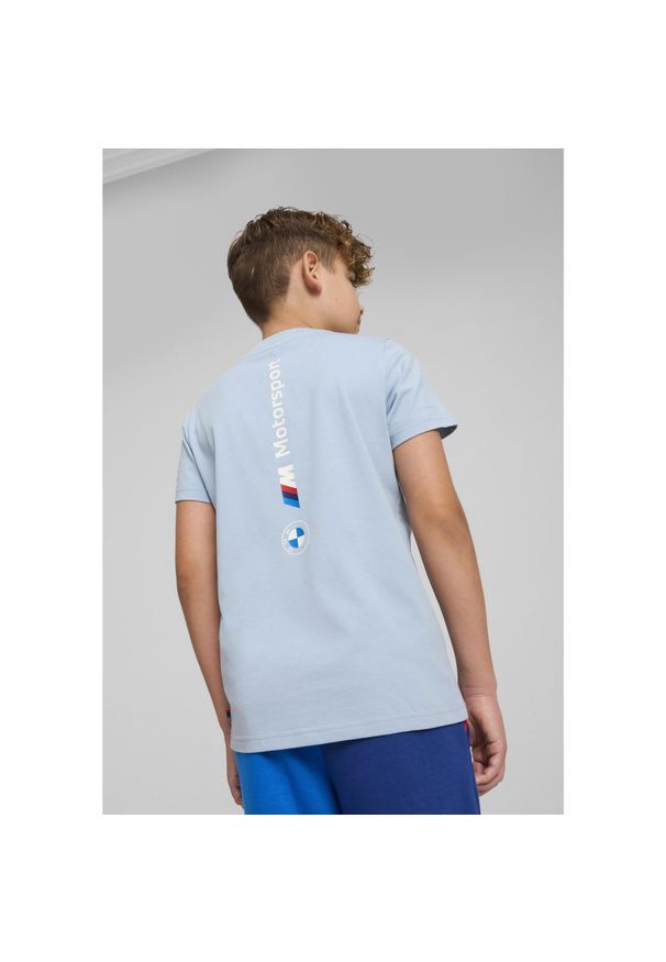Puma - Młodzieżowa koszulka BMW M Motorsport ESS+ z logo PUMA Blue Wash. Kolor: niebieski