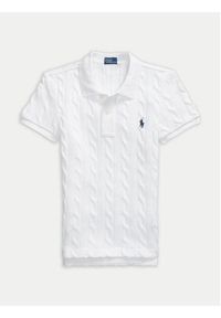 Polo Ralph Lauren Polo Logo Embroidery Braided Polo Shirt 211943010001 Biały Slim Fit. Typ kołnierza: polo. Kolor: biały. Materiał: bawełna