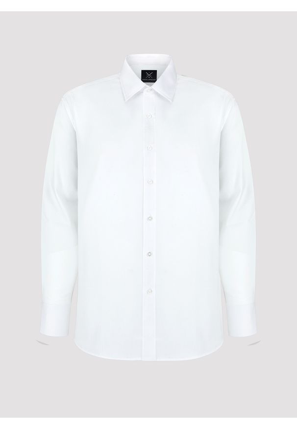 Pako Lorente - PAKO LORENTE – Koszula męska biała ASANA P000B-1X-595-B. Typ kołnierza: kołnierzyk klasyczny. Kolor: biały. Materiał: bawełna. Długość rękawa: długi rękaw. Długość: długie. Wzór: gładki. Styl: elegancki, klasyczny