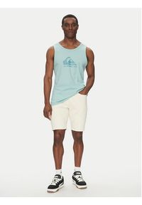 Quiksilver Tank top EQYZT08041 Turkusowy Regular Fit. Kolor: turkusowy. Materiał: bawełna