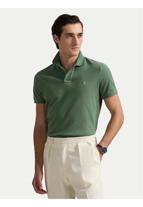 Polo Ralph Lauren Polo 710536856465 Zielony Slim Fit. Typ kołnierza: polo. Kolor: zielony. Materiał: bawełna