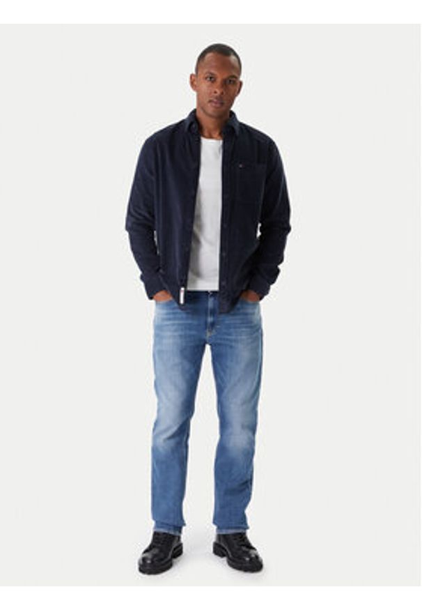 Tommy Jeans Koszula Baby Cord DM0DM22021 Granatowy Regular Fit. Kolor: niebieski. Materiał: bawełna
