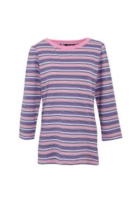 Regatta - T-shirt Damski W Paski Baylette II. Kolor: różowy. Wzór: paski. Sport: turystyka piesza