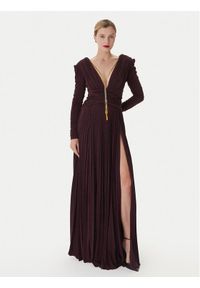 Elisabetta Franchi Sukienka wieczorowa AB-R40-57E2-V850 Bordowy Regular Fit. Kolor: czerwony. Materiał: wiskoza. Styl: wizytowy #1