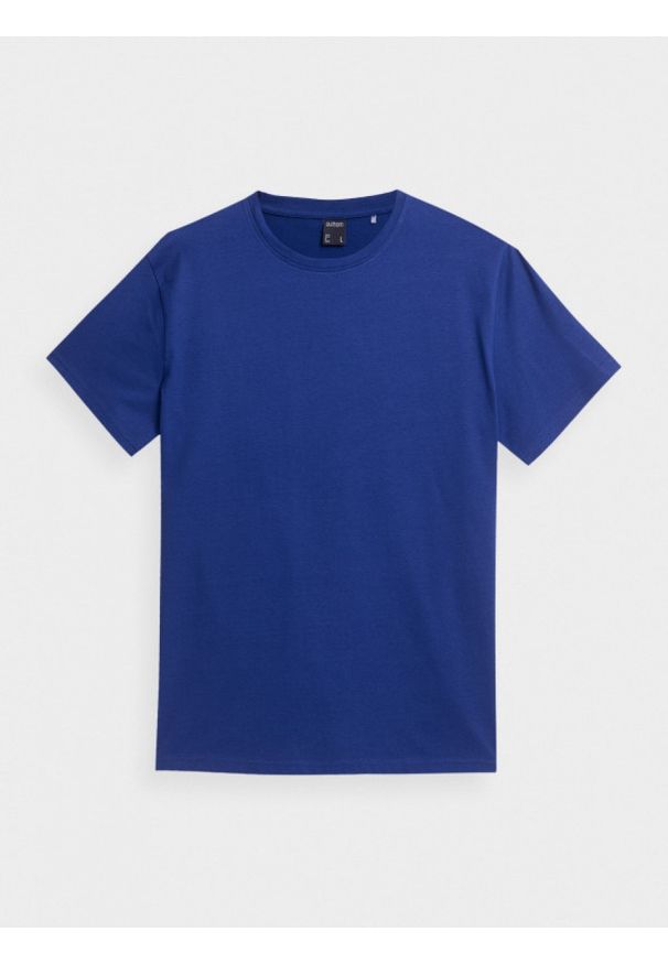 outhorn - T-shirt gładki męski. Materiał: materiał, bawełna, jersey. Wzór: gładki
