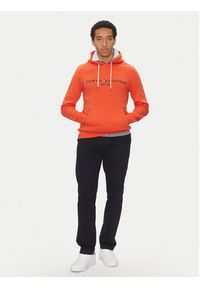 TOMMY HILFIGER - Tommy Hilfiger Bluza Logo MW0MW11599 Pomarańczowy Regular Fit. Kolor: pomarańczowy. Materiał: bawełna #3