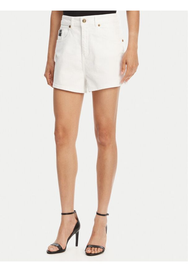 Versace Jeans Couture Szorty jeansowe 78HAD514 Biały Straight Fit. Kolor: biały. Materiał: bawełna
