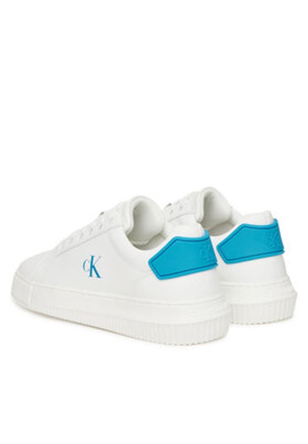 Calvin Klein Jeans Sneakersy Chunky Cupsole Ru Patch Lth YM0YM01296 Biały. Kolor: biały. Materiał: skóra