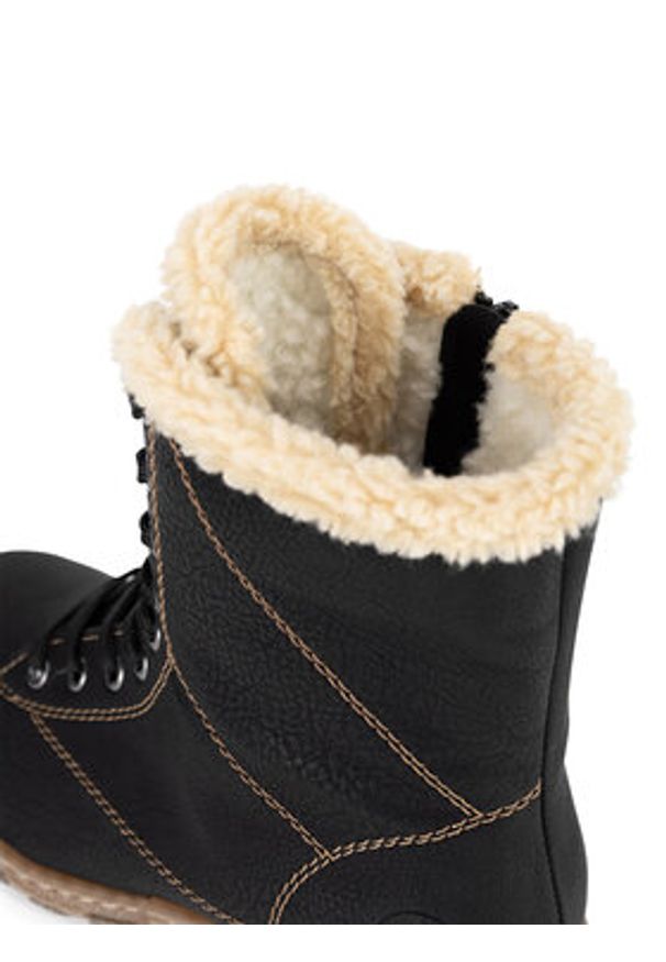 Rieker Trzewiki Z0102-00 Czarny. Kolor: czarny. Materiał: materiał