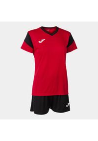 Zestaw piłkarski damski Joma Phoenix. Kolor: czerwony, czarny, wielokolorowy. Materiał: dresówka. Sport: piłka nożna