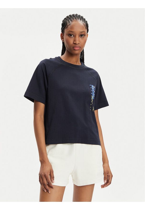 Napapijri T-Shirt S-Aberdeen NP0A4HOI Granatowy Regular Fit. Kolor: niebieski. Materiał: bawełna