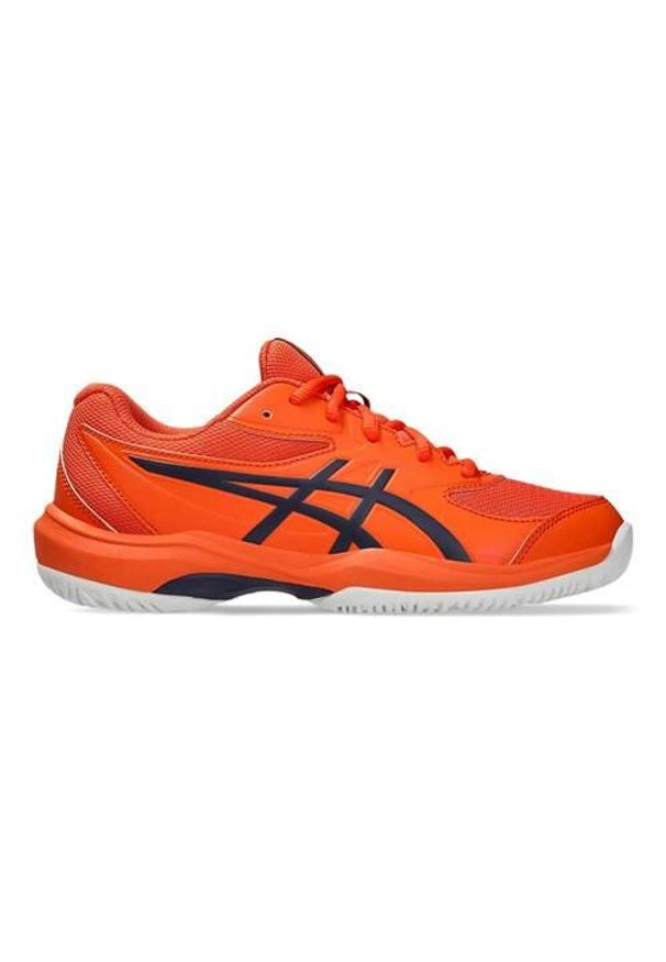 Buty do tenisa dla dzieci Asics Gel Game Gs. Kolor: czerwony. Materiał: materiał, syntetyk. Szerokość cholewki: normalna. Sport: tenis
