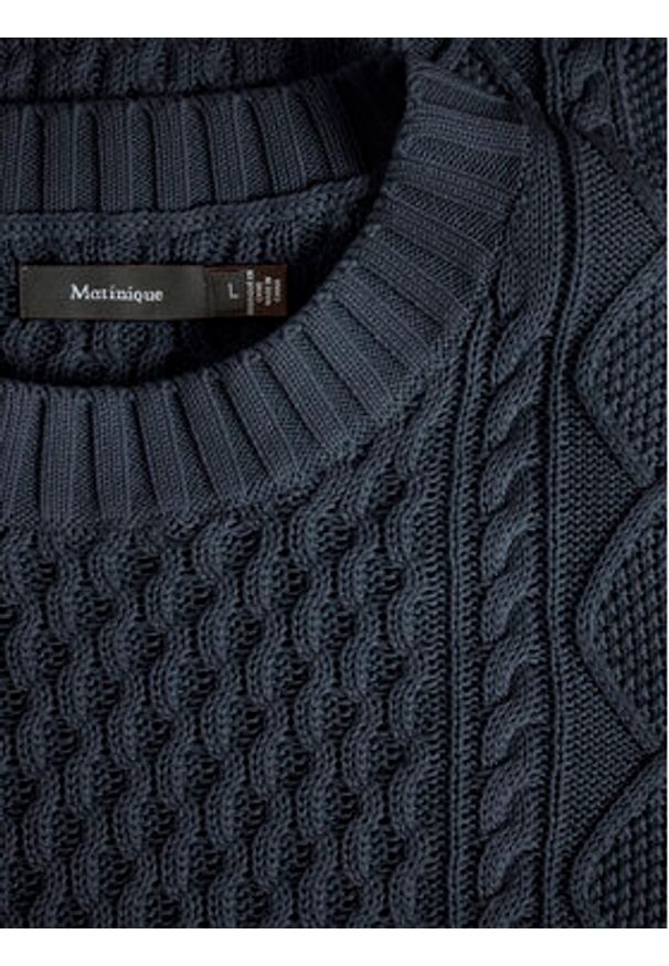 Matinique Sweter Triton 30207487 Granatowy Regular Fit. Kolor: niebieski. Materiał: bawełna
