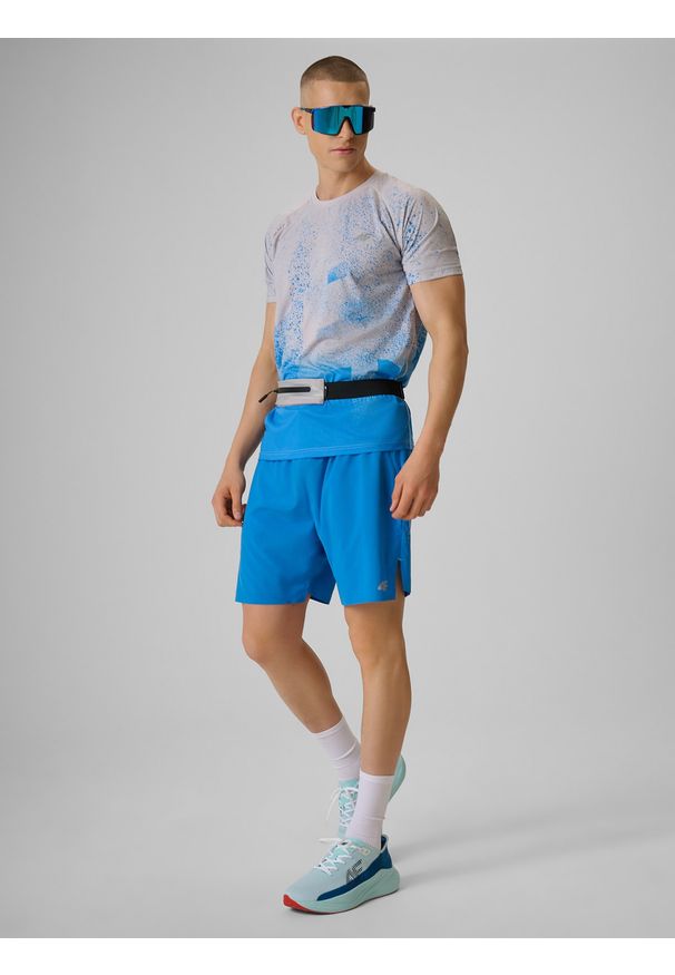 4f - 4F Spodenki do biegania szybkoschnące męskie - niebieskie XL. Kolor: niebieski. Materiał: materiał. Długość: krótkie. Sport: bieganie, fitness