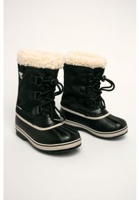 sorel - Sorel śniegowce dziecięce Yoot Pac Nylon. Nosek buta: okrągły. Kolor: czarny. Materiał: nylon #1