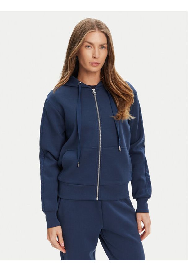 Guess Bluza W5YQ05 KBYE2 Granatowy Regular Fit. Kolor: niebieski. Materiał: wiskoza, syntetyk