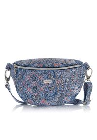 PAOLO PERUZZI - Skórzana saszetka nerka damska Paolo Peruzzi Z-15-K. Kolor: niebieski. Materiał: skórzane #1