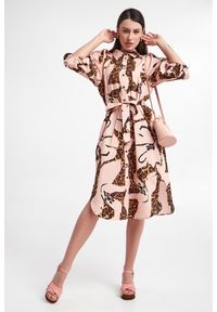 Twinset Milano - Sukienka TWINSET ACTITUDE. Materiał: bawełna. Wzór: nadruk, motyw zwierzęcy, aplikacja. Styl: klasyczny. Długość: mini #1