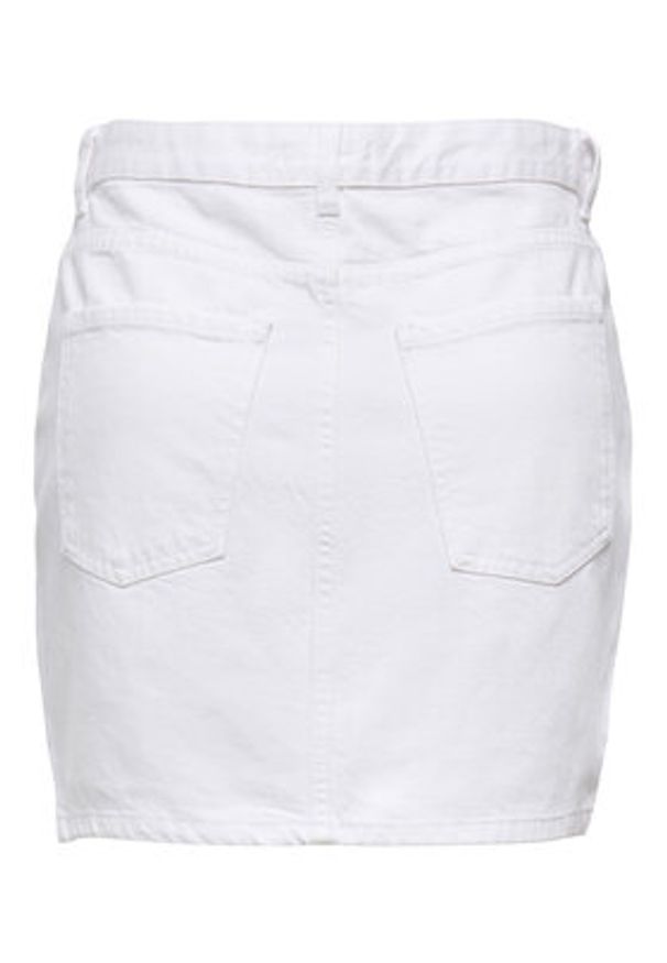 only - ONLY Spódnica jeansowa Stella 15339630 Biały Regular Fit. Kolor: biały. Materiał: bawełna