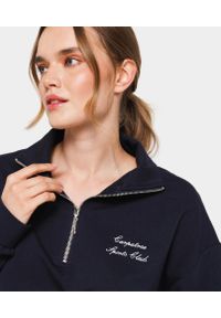 Bluza dla kobiet Carpatree Sports Club. Kolor: niebieski. Materiał: dresówka. Wzór: haft