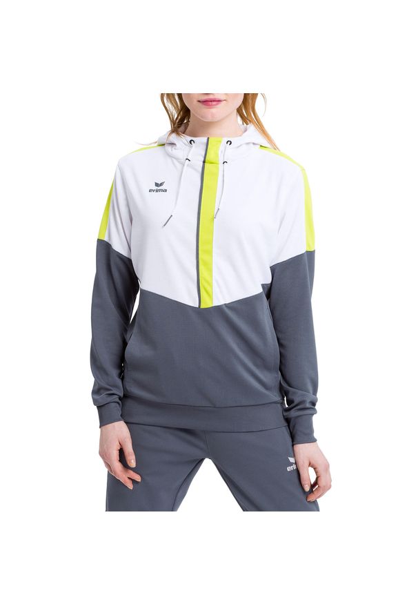 ERIMA - Damska bluza z kapturem Erima Squad. Typ kołnierza: kaptur. Kolor: szary, wielokolorowy, biały. Sport: piłka ręczna