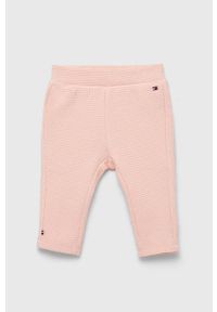 TOMMY HILFIGER - Tommy Hilfiger komplet niemowlęcy. Kolor: różowy. Materiał: bawełna, materiał, dzianina #4