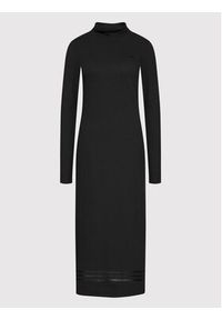 Adidas - adidas Sukienka dzianinowa Rib HE6916 Czarny Regular Fit. Kolor: czarny. Materiał: bawełna