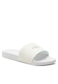 Calvin Klein Jeans Klapki Slide Institutional Metallic YM0YM01018 Biały. Kolor: biały #2