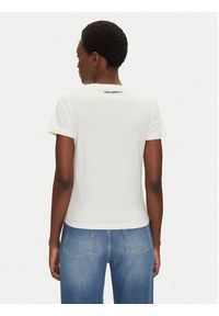 Karl Lagerfeld - KARL LAGERFELD T-Shirt A2W17112 Écru Regular Fit. Typ kołnierza: dekolt w karo. Materiał: bawełna #3