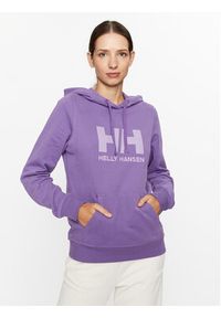 Helly Hansen Bluza Logo 33978 Fioletowy Regular Fit. Kolor: fioletowy. Materiał: bawełna #2